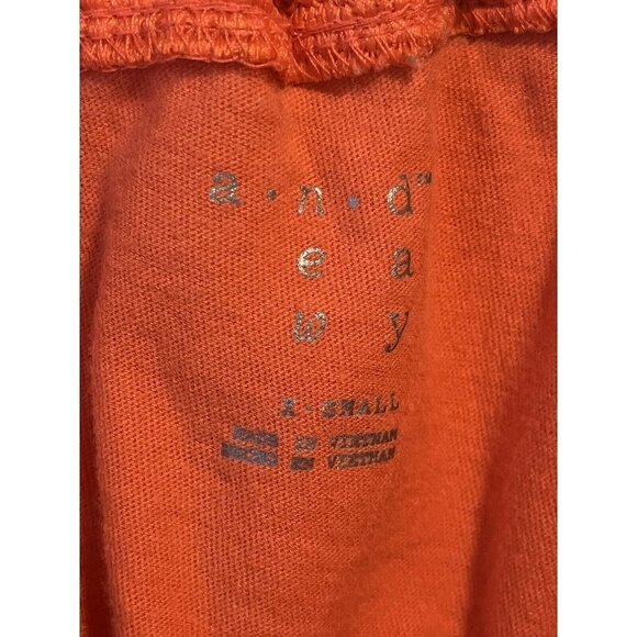 A NEW DAY Coral/Orange Off The Shoulder Top Lace Flower Floral Neckline Size XS - Picture 5 of 7